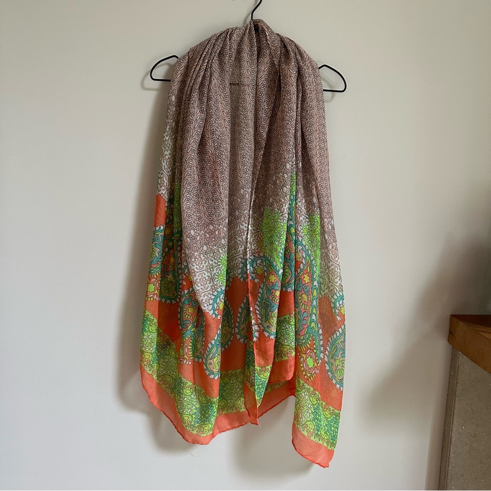 NWT Niva Designs Multicolored Paisley Shawl Scarf